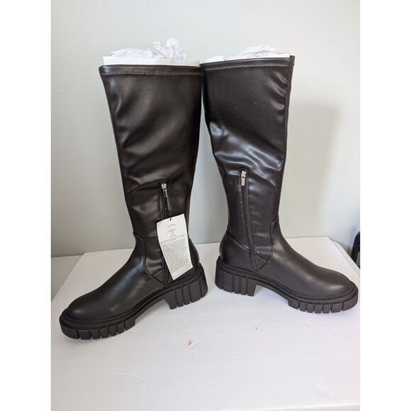 The Drop Women's Kennedy Pull-On Lug Sole Platform Boot Chocolate Size 12 - Picture 5 of 8